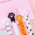 thumbnail image 4 of 10 Pcs Wooden Ruler Adorable Rulers Drawing Account Rulers Lovely Rulers Cartoon Rulers Creative Measuring Cat Design Stationery Student 19CM white, 4 of 5