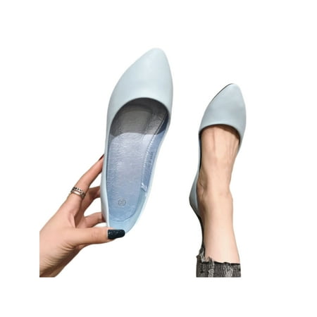 

Rotosw Women s Flats Slip On Loafers Elegant Flat Shoes Casual Comfort Dress Shoe Wedding Lightweight Light Blue 8.5