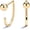 Ball-Yellow Gold, variant on 925 Sterling Silver 14K Gold Plated Huggie Half Hoop Earrings — Sleep-Friendly Poke-Free Hypoallergenic Stackable Earring — Comfortable & All Day Wear