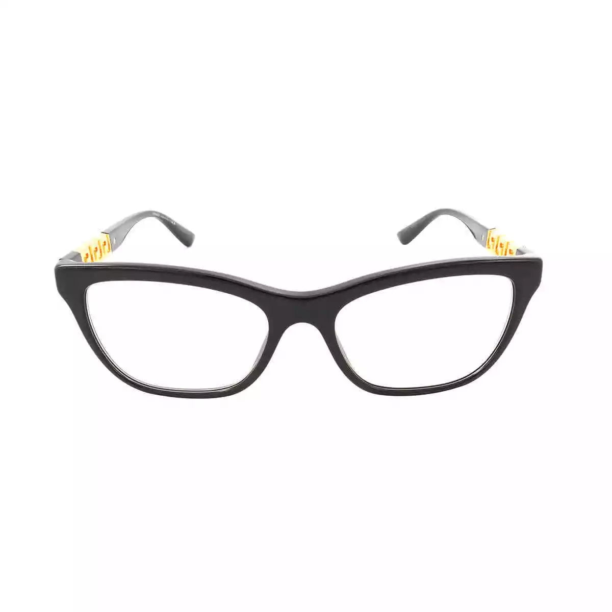 Versace Cat Eye Ladies Eyeglasses, Black Plastic;Metal Frame