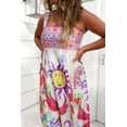 thumbnail image 4 of Women Boho Y2K Graffiti Cami Long Dress Colorful Spaghetti Strap Square Neck Flowy Maxi Dress Beach Vacation A-line Sundress, 4 of 7