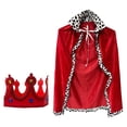 thumbnail image 1 of King Robe et Couronne Cosplay Enfants Costume d'Halloween Jeu de Rôle Fête Rouge, 1 of 10