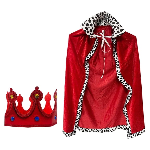 Disfraz de rey para Niños Yinane Túnica y accesorios príncipe heredero disfraz medieval rojo