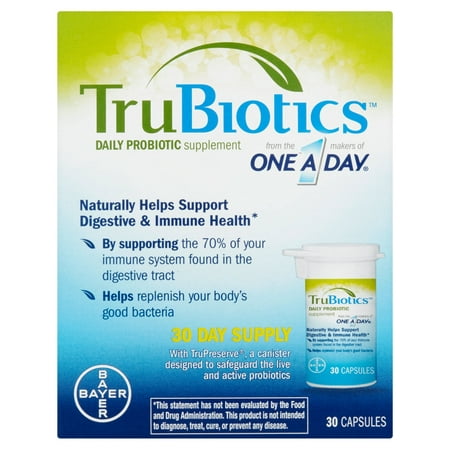One A Day TruBiotics Capsules de supplément probiotique, 30 count