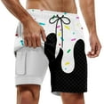 thumbnail image 1 of Shorts de Bain Double Couche avec Imprimé Glace pour Fêtes à la Piscine Course Homme Noir m, 1 of 4