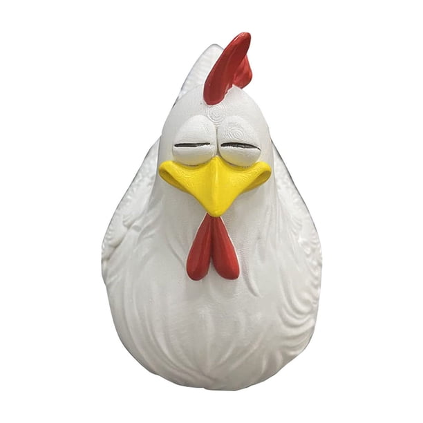 Clearance!Decoraciones de pollo,diseño de valla,patio,decoración creativa,estatua de pollo de resina para patio de granja
