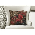 thumbnail image 2 of Ambesonne Leopard Print Throw Pillow Cover Pack of 2, Romantic Rose Lace, 2 Pcs-28"x28", Red Sand Brown and Dark Grey, 2 of 5