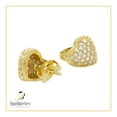 thumbnail image 5 of BEBERLINI Women Stud Earrings Cubic Zirconia 14K Gold Filled Brass Fashion Jewelry Heart, 5 of 7
