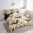 thumbnail image 2 of Homewish Vintage Line Art Black Bat Twin Bedding for Kids, Cream Blossom Branch Floral Bedding Comforter Set, Black Reversible, 7-Piece, 2 of 7