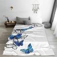 thumbnail image 5 of Vsdgher Blue Flying Butterflies Ultra-Soft Micro flannel Blanket Throw Blankets for Couch Sofa, Bed (4 sizes)-50"x40", 5 of 7