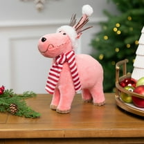 Northlight Glittered Reindeer in Winter Hat and Scarf Christmas Figure - 9"