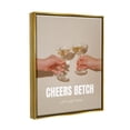 thumbnail image 4 of Stupell Industries Cheers Betch Wine Glasses Food & Beverage Painting Gold Floater Framed Canvas Art Print Wall Art, 25 x 31, 4 of 10