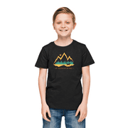 Boys and Girls Hiking Dog T-Shirt by Rare Threads, Black Youth Large