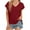 New/Wine, variant on Otvok Womens New Summer Solid Color V-Neck Short Sleeve Tops with A Slit At The Hem