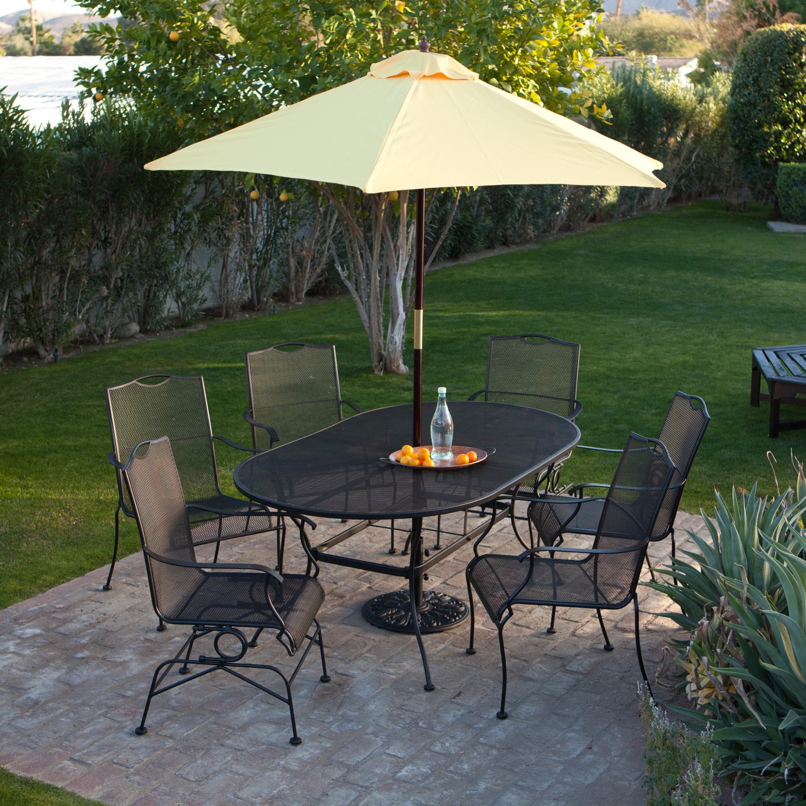 Belham Living Stanton Wrought Iron Dining Set By Woodard Seats 6 Walmart Com Walmart Com