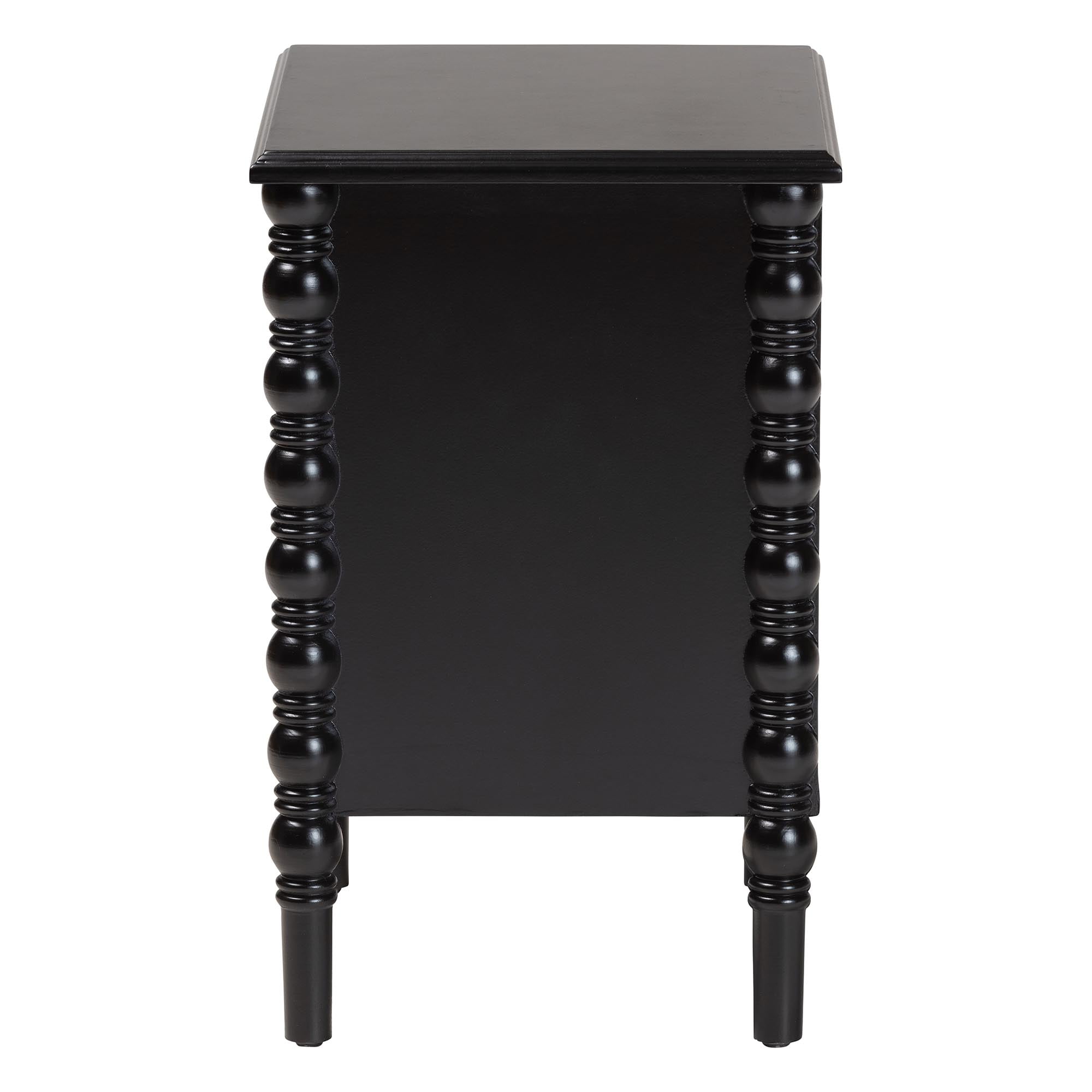 Baxton Studio Malinda Classic End Table, 2-Drawer, Black