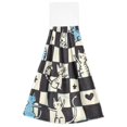 thumbnail image 7 of Yayeee Kitchen Hanging Hand Towels Set of 2 with Loop Bathroom Absorbent Tie Towel, Blue and White Cat, 7 of 7
