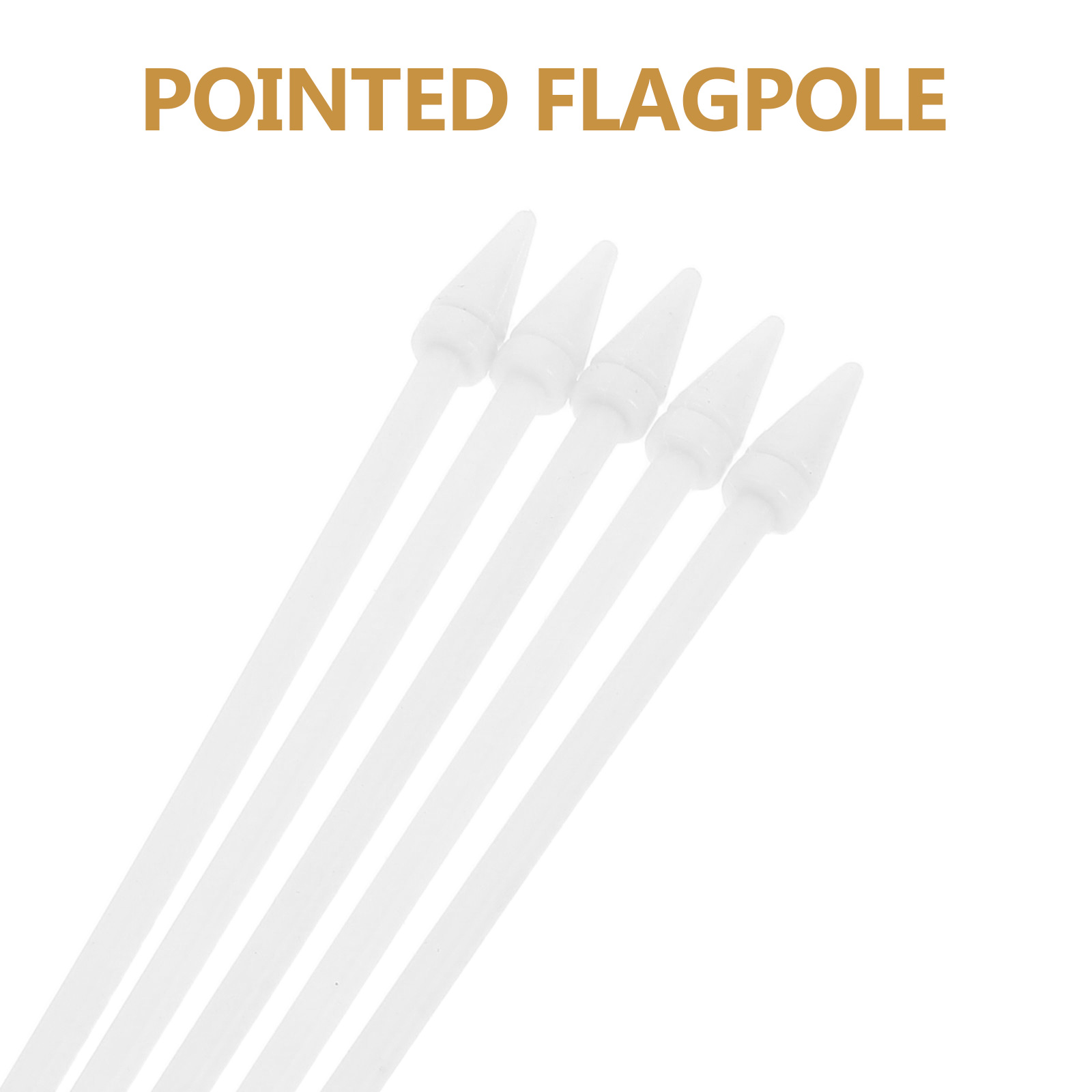 FOMIYES White Plastic Handheld Flag Poles, and Lightweight, 100 Pieces for Car Decorations and Craft Projects