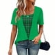 thumbnail image 3 of Camisas Y Tops de Verano de Mujer Moda Casual Cuello Redondo Camisas de Satén Camisas de Color Sólido para Mujeres, 3 of 5