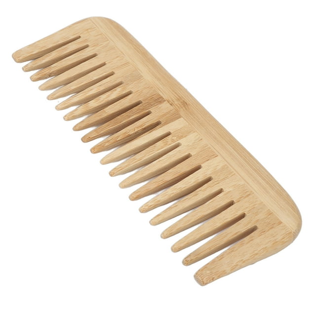 Peine de Bambú, Material de Bambú de Dientos Anchos Portátiles Fácil de Peatillo de Dientos Anchos Estructura Flexible para viajar por Cabello LARGO PARA EL HOGAR