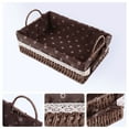 thumbnail image 2 of Unique Bargains 2 Pcs Wicker Basket with Handles Coffee 10.2*7.1*3.5in/11.8*8.3*3.7in, 2 of 6