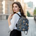 thumbnail image 6 of FORMRS Mini Backpack Purse for Women Quilted Travel Daypack Casual Shoulder Bag, Blue Cartoon Owl Pattern, 6 of 7