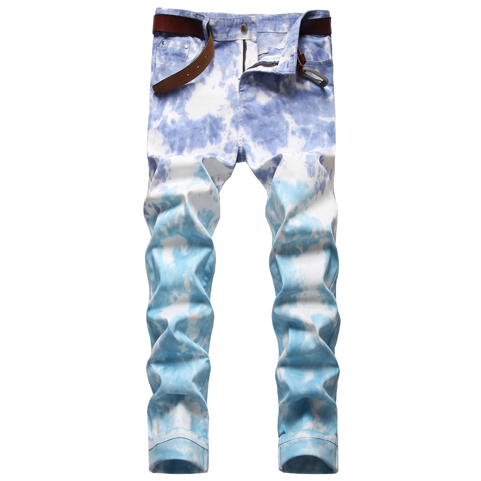 Ketyyh-chn99 Men's Jeans 2024 Regular Loose Fit Pants Shorts Cargo Trousers Hiking Multi-Pockets Pants Pink,M