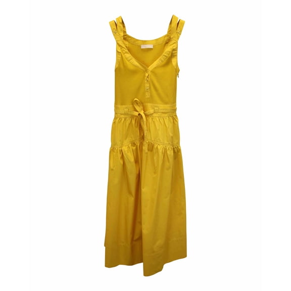 Pre-Owned Ulla Johnson Lilith Midi Dress in Yellow Cotton