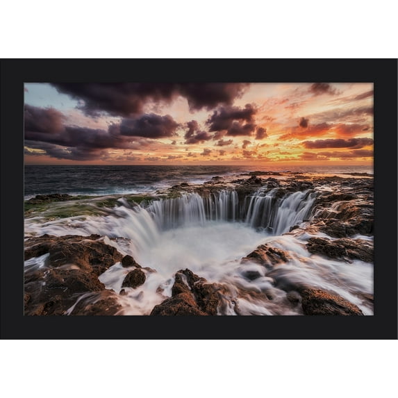 Gran Canaria, Canary Islands - El Befadero Hole - Lantern Press Photography (18x12 Giclee Art Print, Gallery Framed, Black Wood)