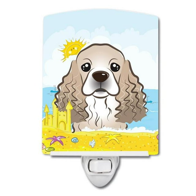 Carolines Treasures BB2084CNL Cocker Spaniel Summer Beach Ceramic Night Light
