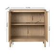 thumbnail image 3 of Storage Cabinet, 31" Fluted 2-Door Accent Chest, Ash Entryway Cabinet for Living Room, Dining Room, Hallway, Natural, 3 of 7