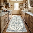 thumbnail image 2 of ICEANT 2'x6' Area Rug, Vintage Boho Runner Rugs for Hallway Kitchen Entryway Doormats, Non-slip Low Pile Carpet Machine Washable, Blue, 2 of 5