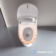 Horow Smart Toilet with Heated Seat, Automatic Power Flush Tankless,Ceramic One Piece Toilets no bidet