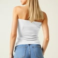 thumbnail image 2 of Felirenzacia Tube Tops for Women Going Out Strapless Crop Tops Sleeveless Bandeau Summer Y2k Cute Clothes,White,S, 2 of 7