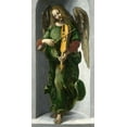 thumbnail image 2 of After Leonardo da Vinci 18x32 Black Ornate Wood Framed with Double Matting Museum Art Print Titled - An Angel in Green with a Vielle, 2 of 4