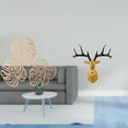 thumbnail image 2 of Adorno de pared creativo con hojas de palma y cabeza de ciervo para decoración de hogar, oficina, baño o fondo de TV con estilo bohemio tropical selvá, 2 of 8