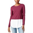 thumbnail image 1 of maison Jules Womens Layered-Look Pullover Sweater, Red, Medium, 1 of 1