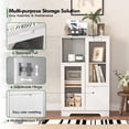 thumbnail image 4 of Leumius Sideboard Cabinet with Storage,Buffet Cabinet with Glass Doors & Drawer,Open Storage Cabinet for Living room,White, 4 of 8