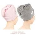 thumbnail image 4 of American Soft Linen 100% Cotton Turkish Hair Drying Towels, 2 Piece Quick Drying Hair Turban Towel Wrap, Rockridge-Pink, 4 of 6