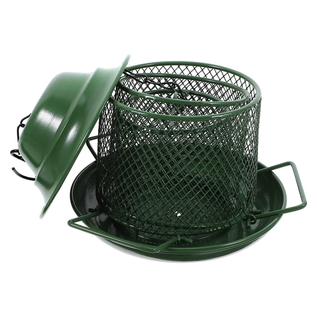 WRITWAA Mangeoire pour Oiseaux de Balcon en Fer Vert Suspendue Résistante aux Intempéries 1Pcs