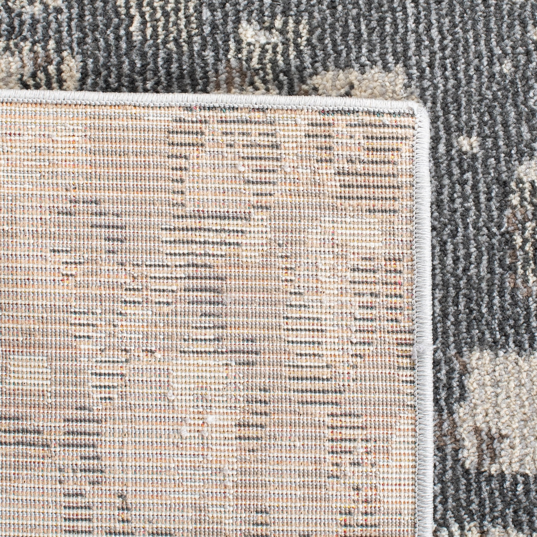 SAFAVIEH Madison Candelario Abstract Polka Dots Runner Rug, Grey/Beige, 2' x 8'