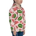 thumbnail image 3 of Uemuo Watermelon Pattern Hooded Sweatshirt for Youth Pullover with Kangaroo Pocket Trendy youth sweatshirt Casual Hoodie for Boys and Girls-Small, 3 of 6