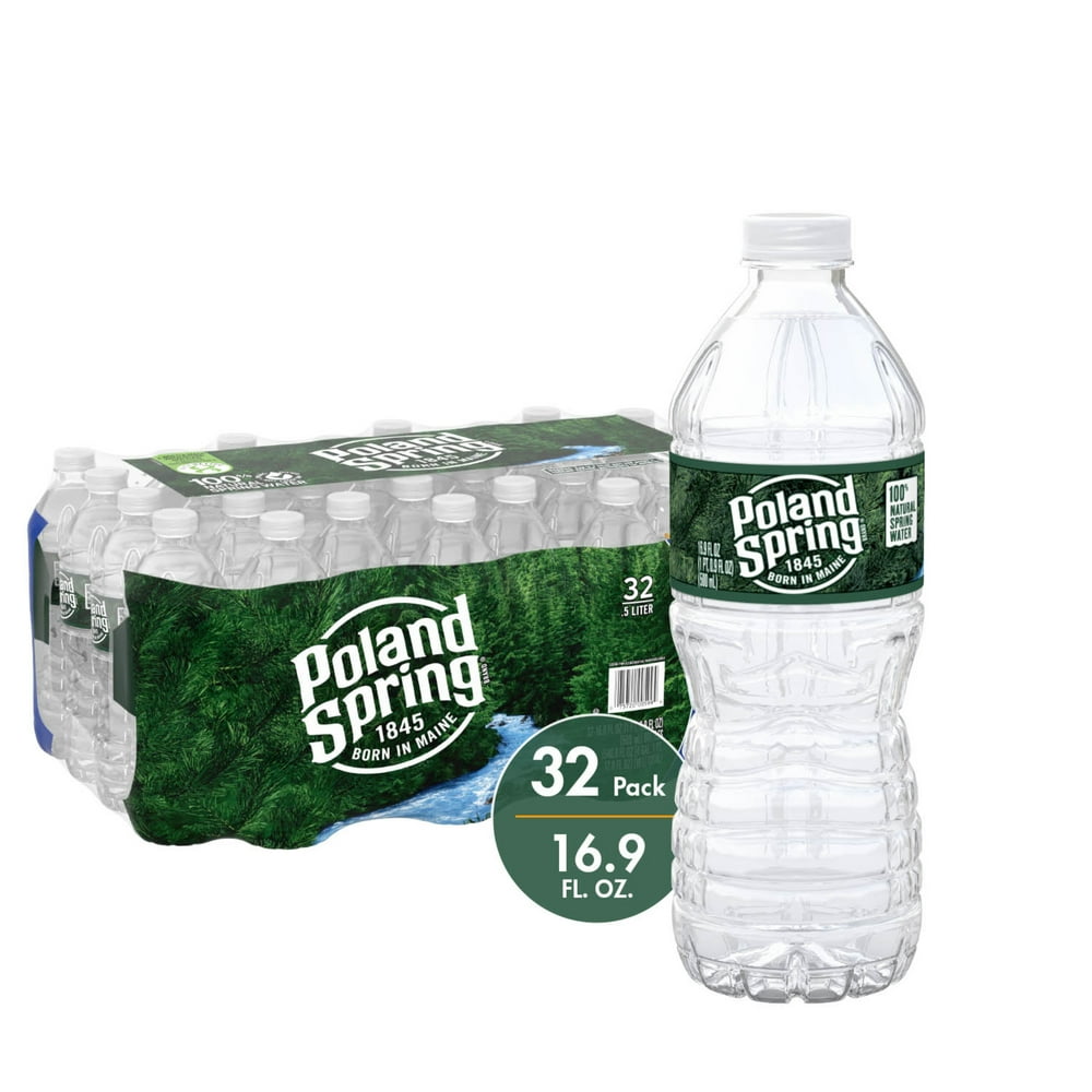 Poland Spring 100 Natural Spring Bottled Drinking Water, 16.9 Fl Oz