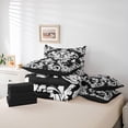 thumbnail image 6 of Manfei Black White Damask 7pcs Bedding Comforter Set for Adult, Bohemian Flower Floral Queen Bedding Sets, Hippie Mandala Style Reversible Queen Sheet Sets, Luxury Bedroom Decor, 6 of 8