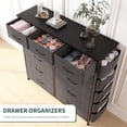 thumbnail image 3 of Shininglove 43-Inch Fabric Dresser for Bedroom with 12 Drawers, Sturdy Metal Frame, Wood Tabletop, Dark Grey, 3 of 7