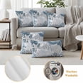 thumbnail image 6 of Lack Blue Coastal Outdoor Waterproof Pillow Covers, Grey Blue Sea Coral Starfish Nautical Decorative Square Throw Pillowcase Sofa Cushion Sham for Patio/Couch/Chair, 20"x20" 2 Pack, 6 of 8