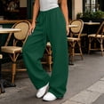 thumbnail image 4 of Wlynlyn Barrel Sweatpants Womens Fleece Lined Drawstring Elastic Waisted Wide Leg Baggy Sweatpants with Pockets(X-Large,Green), 4 of 9