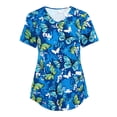 thumbnail image 1 of Pntutb Blusa de manga corta con cuello en V para mujer Uniforme de trabajo Blusa con estampado de dibujos animados Pntutb Pntutb-1603, 1 of 3