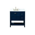 thumbnail image 3 of 32 inch single bathroom vanity in blue with backsplash, 3 of 8