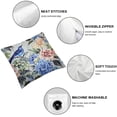 thumbnail image 4 of PIKWEEK  Pillow Covers Colorful Watercolor Blue Hydrangea Hibiscus Iris Leaf and Bird Spring Flowers Pattern Set of 2,Standard Square Cushion Throw Cover for Couch Bedroom Living, 4 of 6